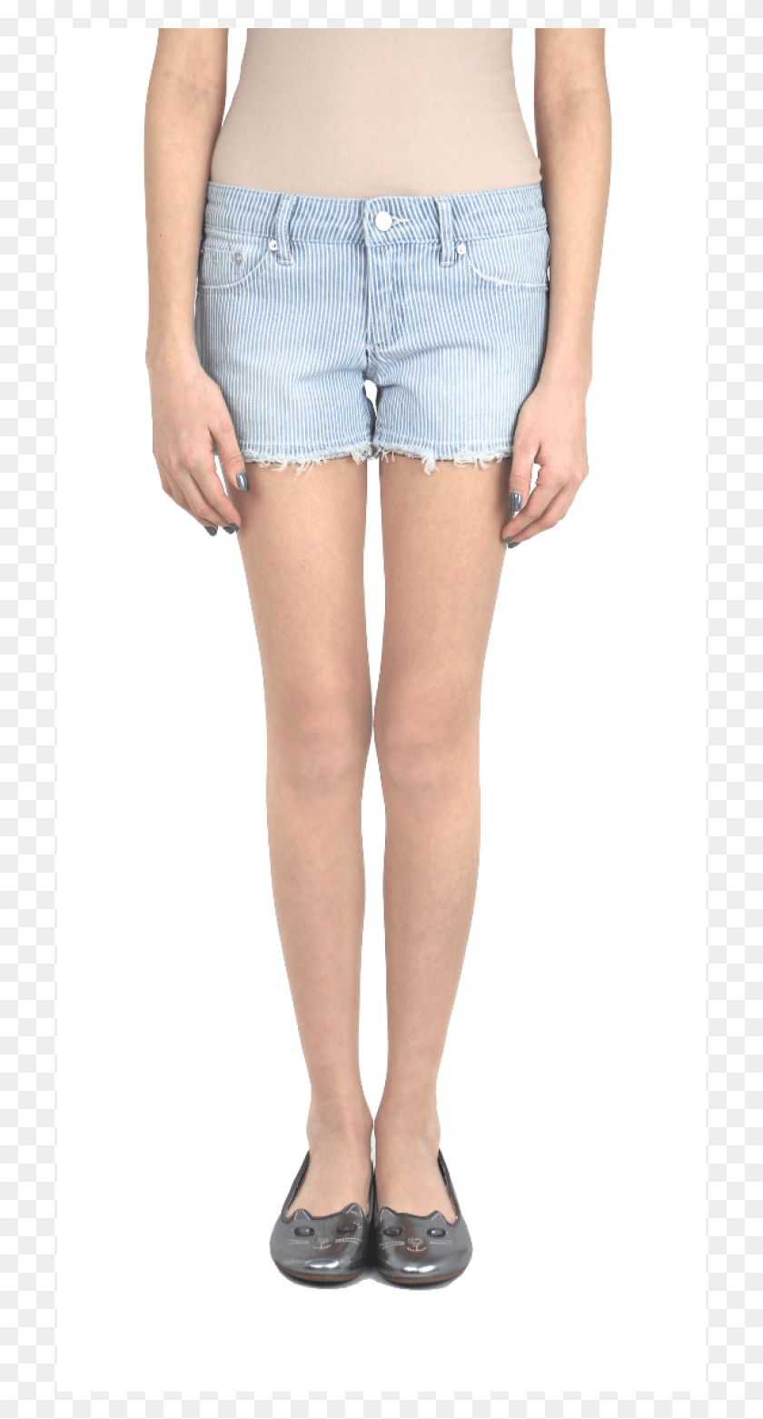715x1501 Tractr Girl Stripe Denim Short Pocket, Shorts, Clothing, Apparel HD PNG Download