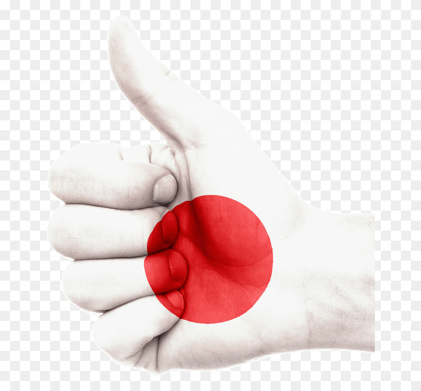 656x720 Торговая Сделка По Открытию Японского Рынка Заключена В Руке С Флагом Японии, Палец Вверх, Человек, Палец Png Скачать
