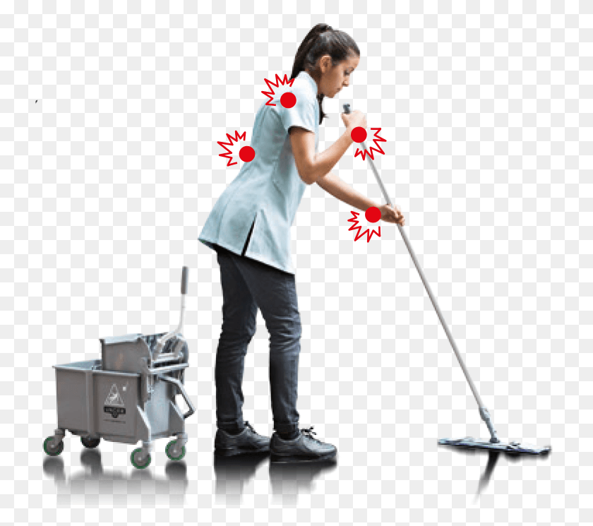 742x685 Traditional Cleaning Systems Often Lead To The Backs Ergonomic Cleaning, Person, Human, Performer HD PNG Download