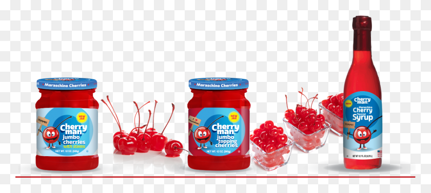1264x514 Traditional Maraschino Cherries Cherry Jar, Plant, Food, Fruit HD PNG Download