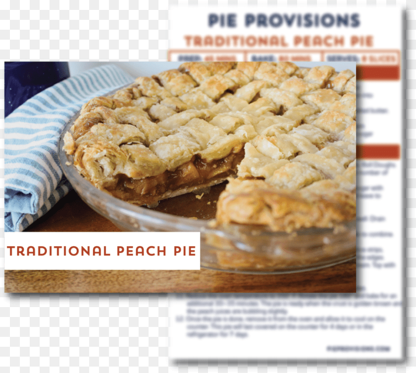 965x865 Traditional Peach Pie Recipe Card Pastry, Apple Pie, Cake, Dessert, Food PNG