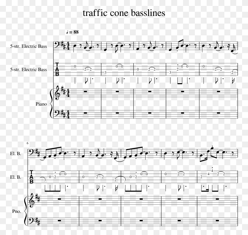 773x737 Traffic Cone Basslines Sheet Music For Piano Bass Sheet Music, Text, Call Of Duty HD PNG Download