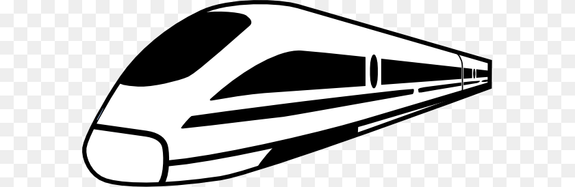 600x274 Train Clip Art, Railway, Transportation, Vehicle, Bullet Train PNG