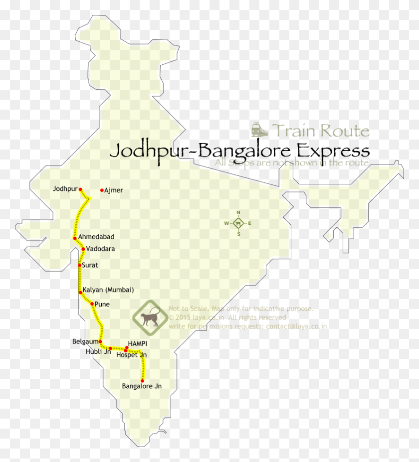 825x918 Train Number 16507 Jodhpur Banglore Express Bhagat Pentaho, Map, Diagram, Plot HD PNG Download