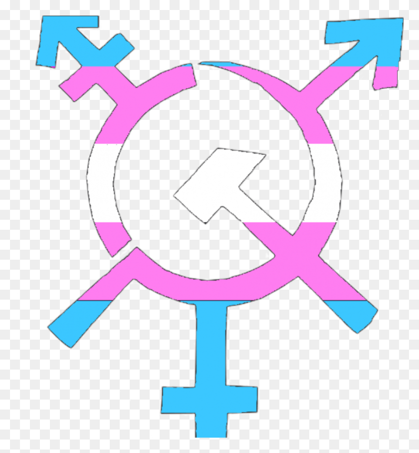 843x916 Trans Hammer And Sicklegt Fully Automated Luxury Gay Space Communism Sticker, Cross, Symbol, Recycling Symbol HD PNG Download