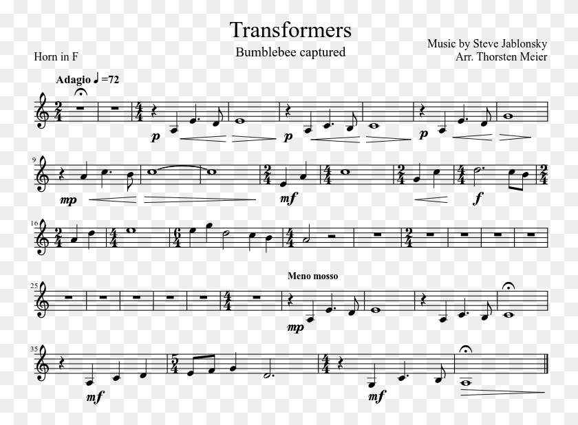 754x558 Transformers Bumblebee Captured Transformers French Horn Sheet Music, Gray, World Of Warcraft HD PNG Download