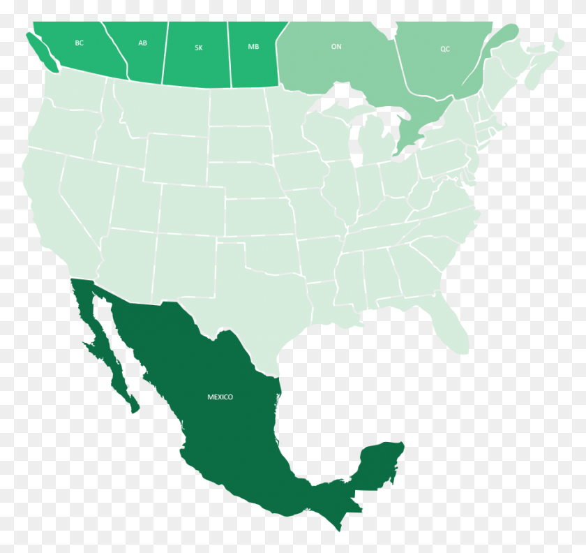 894x840 Mapa De Tránsito A México, América Del Norte, Mapa Transparente, Diagrama, Atlas, Trazado Hd Png