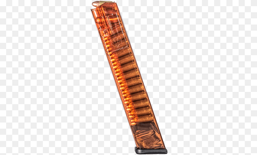 256x506 Translucent Glock 18 Mag Orange Glock 43 Ets Red Magazine, Ammunition, Weapon, Bullet Clipart PNG