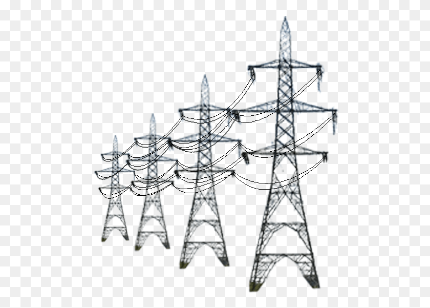 482x541 Descargar Png / Torre De Transmisión, Líneas Eléctricas, Símbolo, Cristal Hd Png