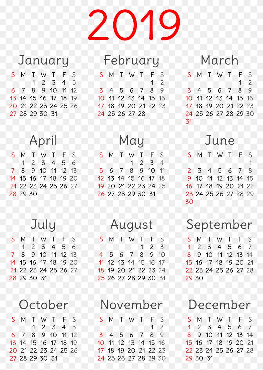5498x7910 Png Календарь На 2019 Год, График, Диаграмма, Текст Png Скачать