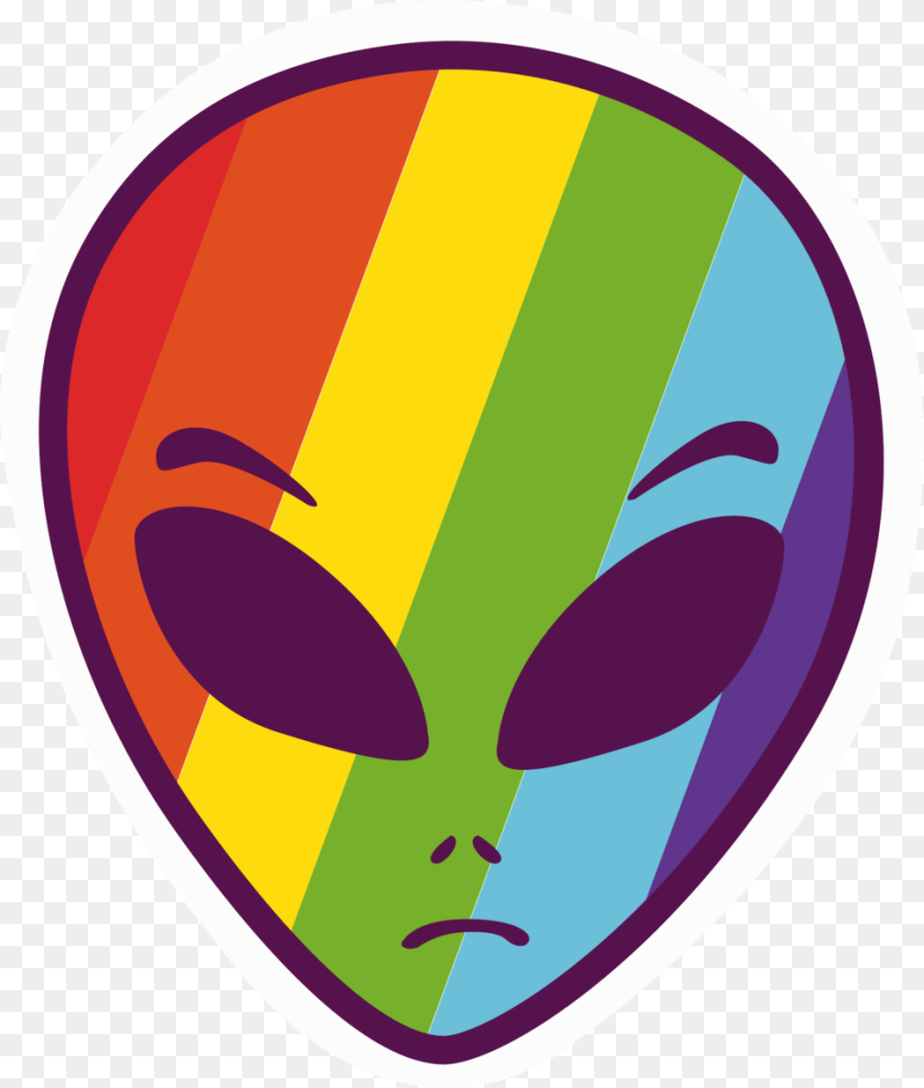 Transparent Alien Face Rainbow Alien Clipart PNG