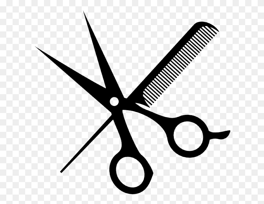 626x590 Transparent And Comb Simons Hair Shop Scissorsandcomb Scissors And Comb Vector, Weapon, Weaponry, Blade HD PNG Download