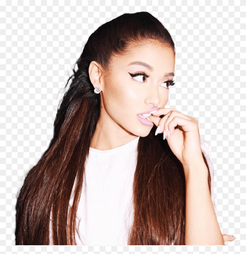1439x1491 Transparent Ariana Grande Tumblr Ariana Grande Lip Bite, Hair, Person, Human HD PNG Download
