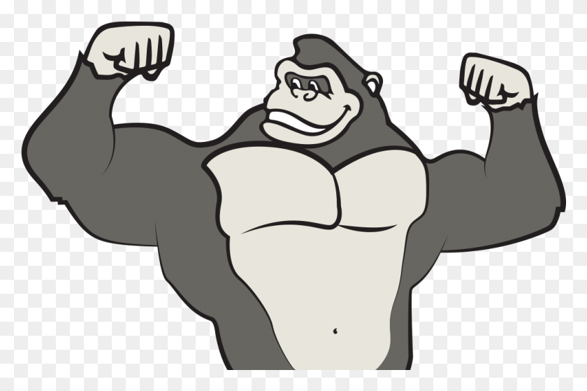 1027x658 Transparent Arms Cartoon Gorilla Cartoon, Ape, Wildlife, Mammal HD PNG Download