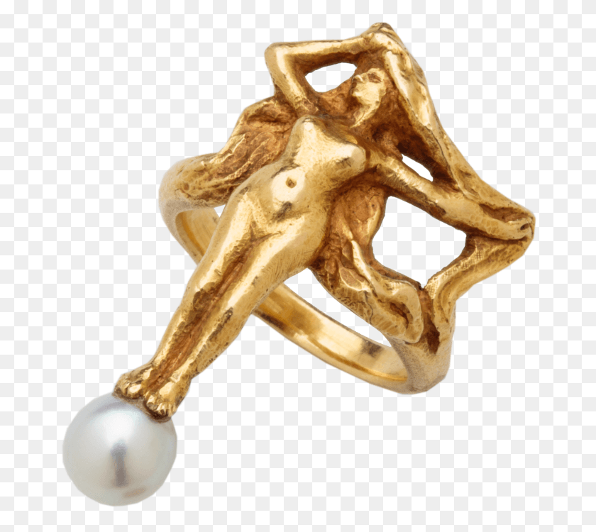 674x690 Transparent Art Nouveau Woman Rings Art, Gold HD PNG Download