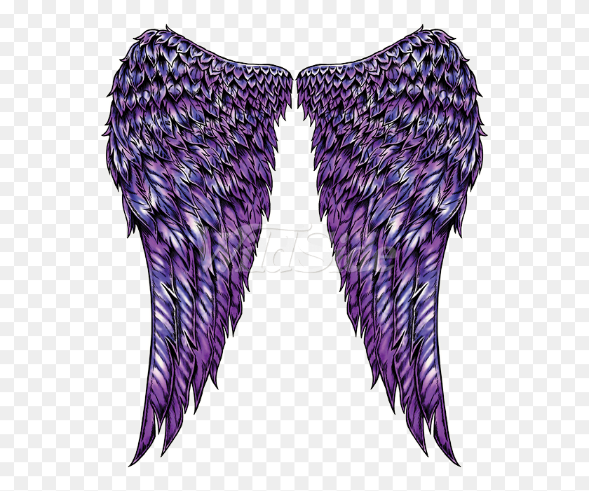 559x641 Transparent Baby Angel Clipart Black And White Purple Angel Wings Transparent, Bird, Animal HD PNG Download
