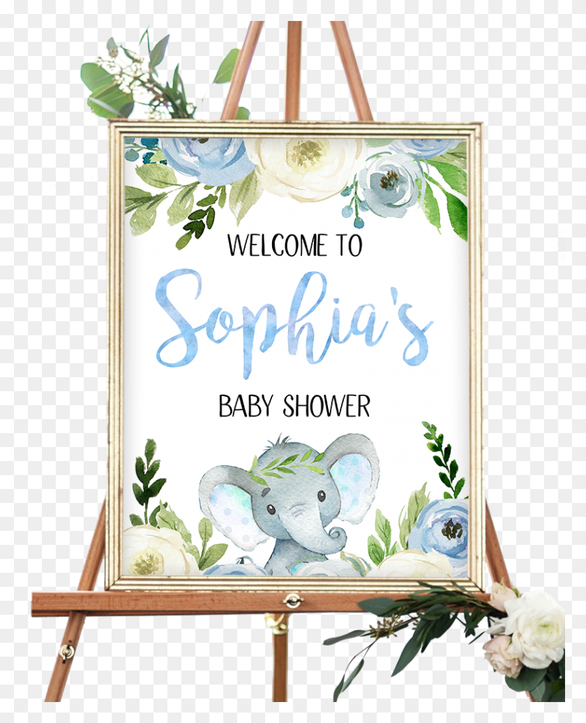 819x1024 Transparent Baby Shower Elephant Safari Baby Shower Welcome Sign, Text, Bag, Screen HD PNG Download
