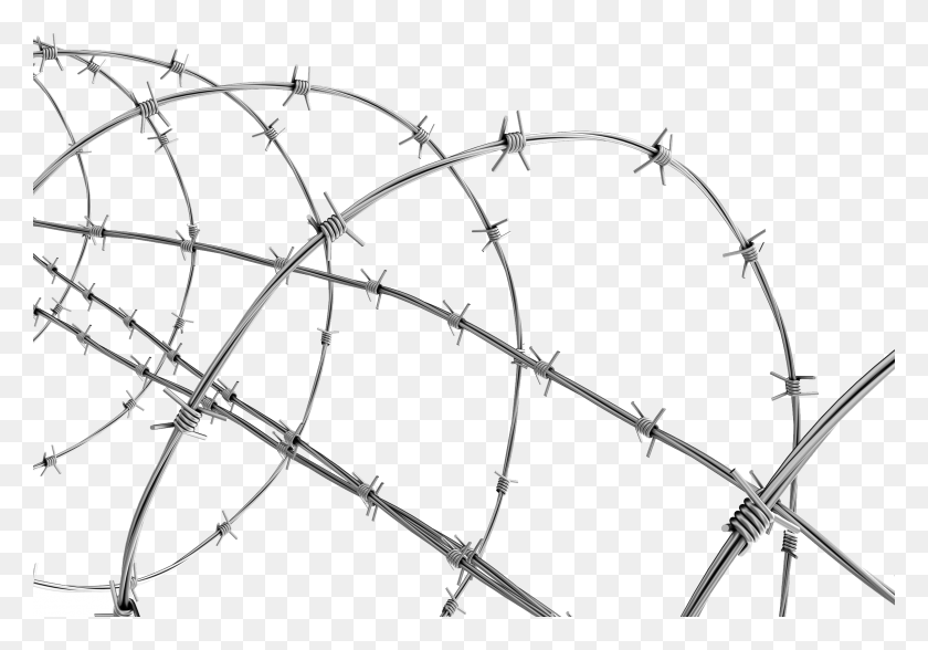 2400x1625 Transparent Background Barbed Wire, Wire, Bow, Utility Pole HD PNG Download