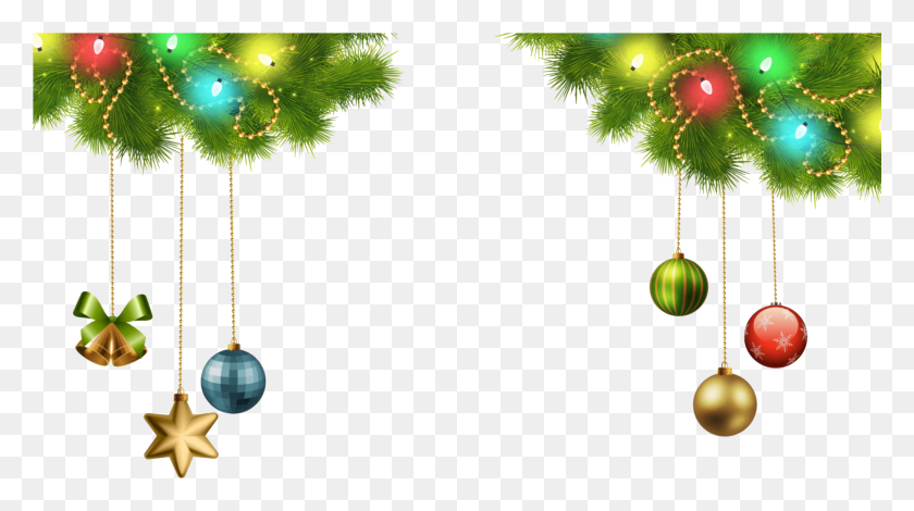 1921x1011 Transparent Background Christmas Border, Tree, Plant, Green HD PNG Download