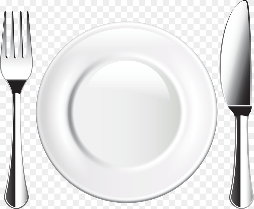 Transparent Background Plate And Fork, Cutlery, Food, Meal PNG