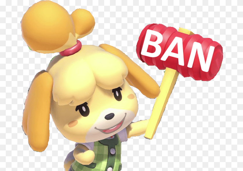 701x591 Transparent Ban Hammer Isabelle Animal Crossing Transparent, Toy, Face, Head, Person Clipart PNG