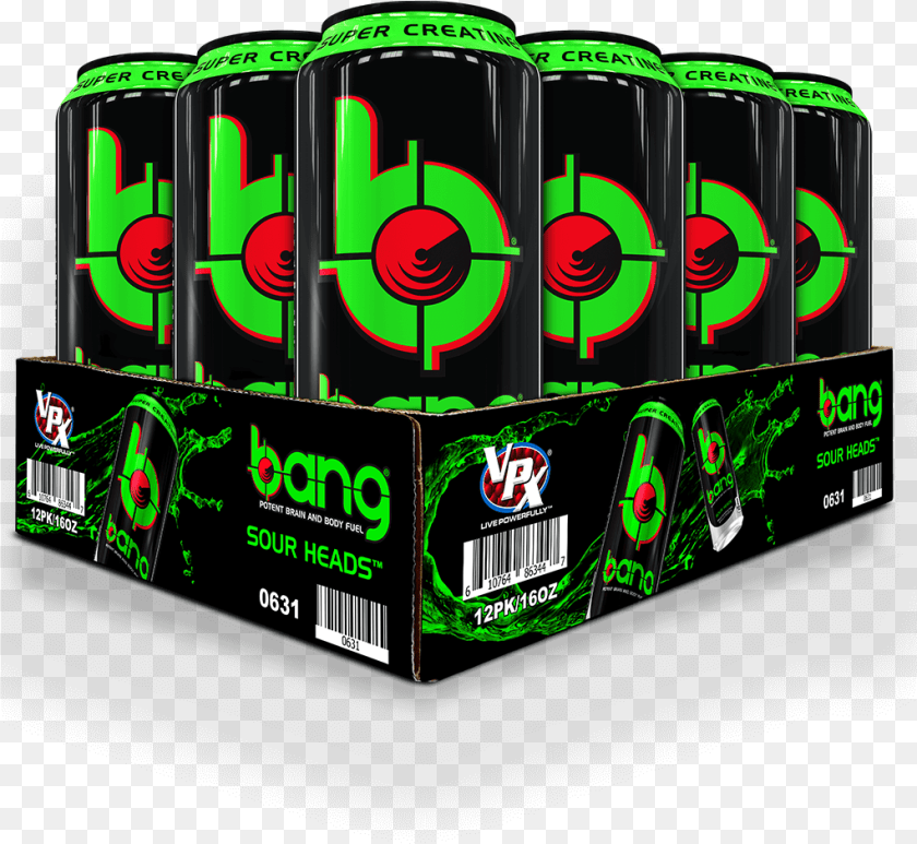 Transparent Bangs Bang Energy Drink, Can, Tin, Scoreboard, Gum Sticker PNG
