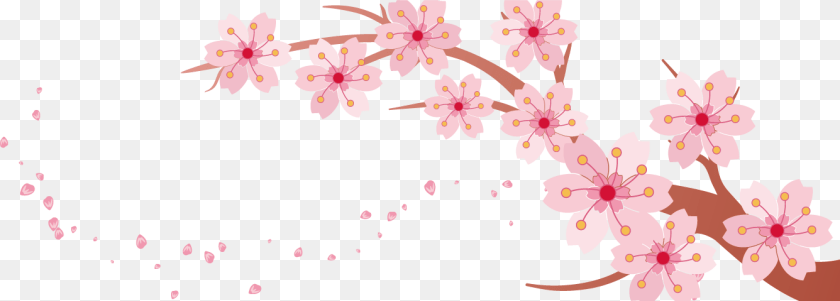 1336x479 Transparent Banner Clip Art Cherry Blossom Banner Template, Cherry Blossom, Flower, Plant PNG