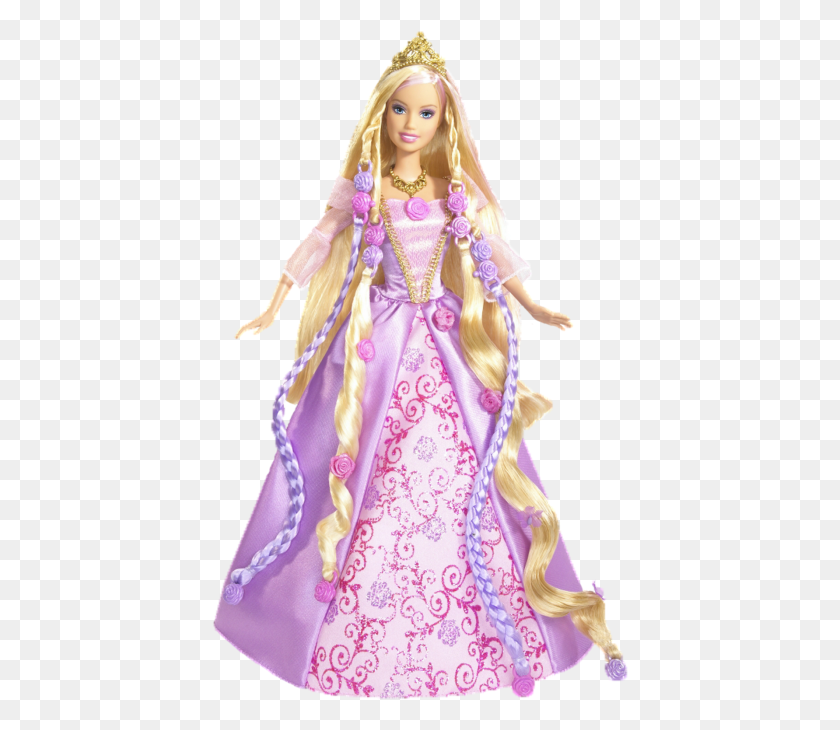 417x670 Transparent Barbie As Rapunzel Doll, Toy, Figurine, Person HD PNG Download