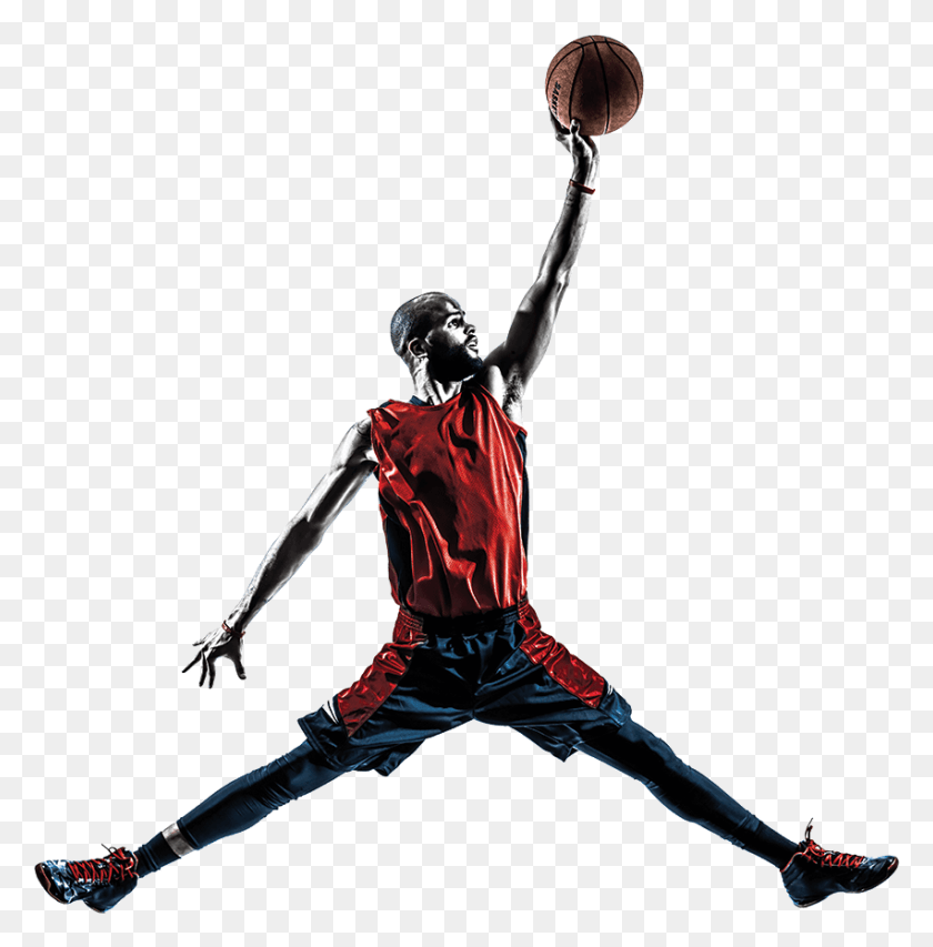 851x866 Transparent Basketball Player Clipart Free Basketball Player Jumping To Dunk, Person, Human, People HD PNG Download
