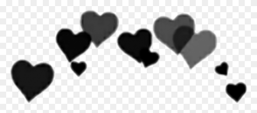 1636x652 Transparent Black Heart Crown, Hand, Heart, Stencil HD PNG Download