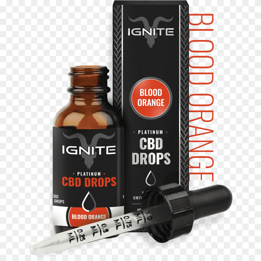 Blood Drops Ignite Cbd Drops, Bottle Transparent PNG