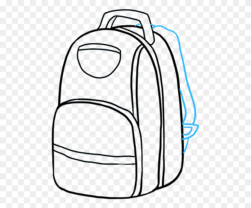 495x636 Transparent Bookbag Clipart Backpack Drawing Easy, Bag HD PNG Download