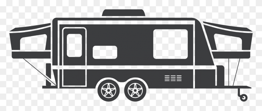 1298x493 Transparent Camper Clipart Black And White Clip Art, Van, Vehicle, Transportation HD PNG Download