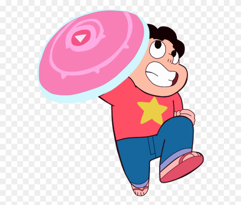 584x652 Transparent Cartoon Shield Steven Universe Steven With Shield, Toy, Frisbee, Face HD PNG Download
