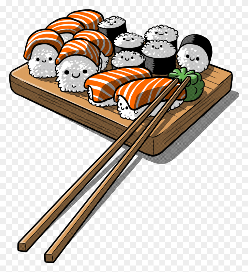 795x879 Transparent Cartoon Sushi, Food, Stick HD PNG Download