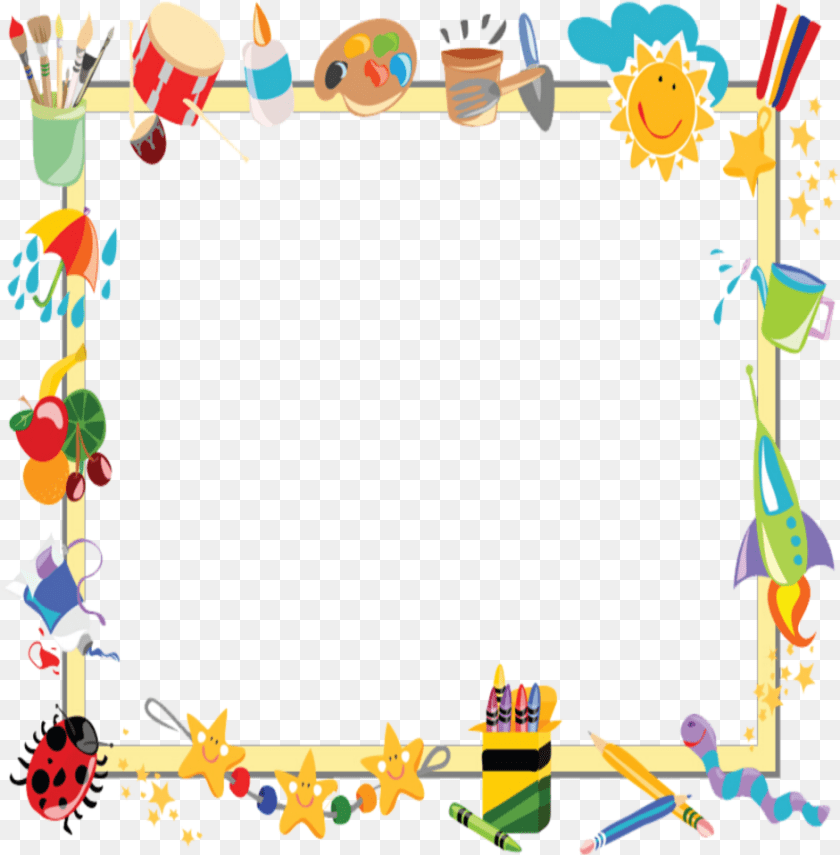 Transparent Children Border Clipart Art Border, Birthday Cake, Cake, Cream, Dessert Sticker PNG