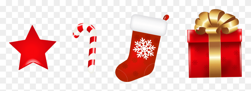 2941x927 Transparent Christmas Deco Set Clipart Transparent Clipart Christmas Socks, Stocking, Christmas Stocking, Gift HD PNG Download