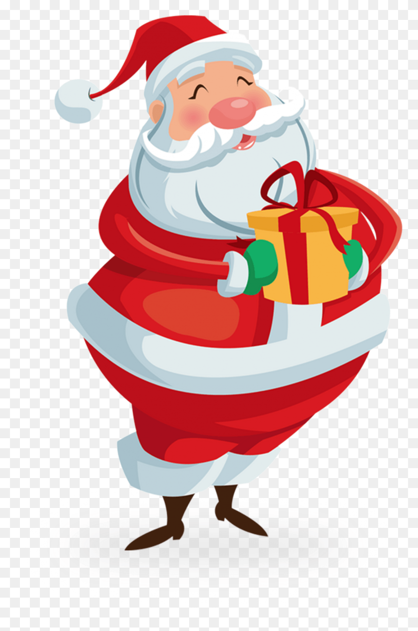 1083x1677 Transparent Christmas Presents Clip Art Cute Santa Claus Vector, Cream, Dessert, Food HD PNG Download