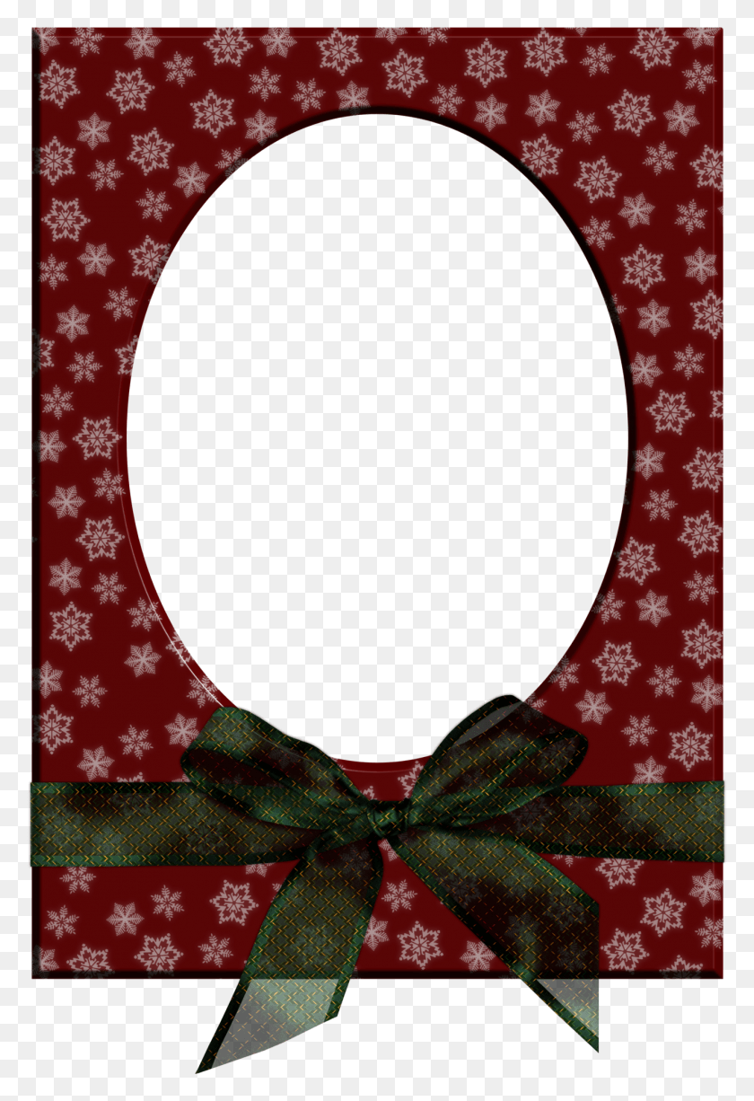 1321x1975 Transparent Christmas Red Photo Frame With Green Bow HD PNG Download