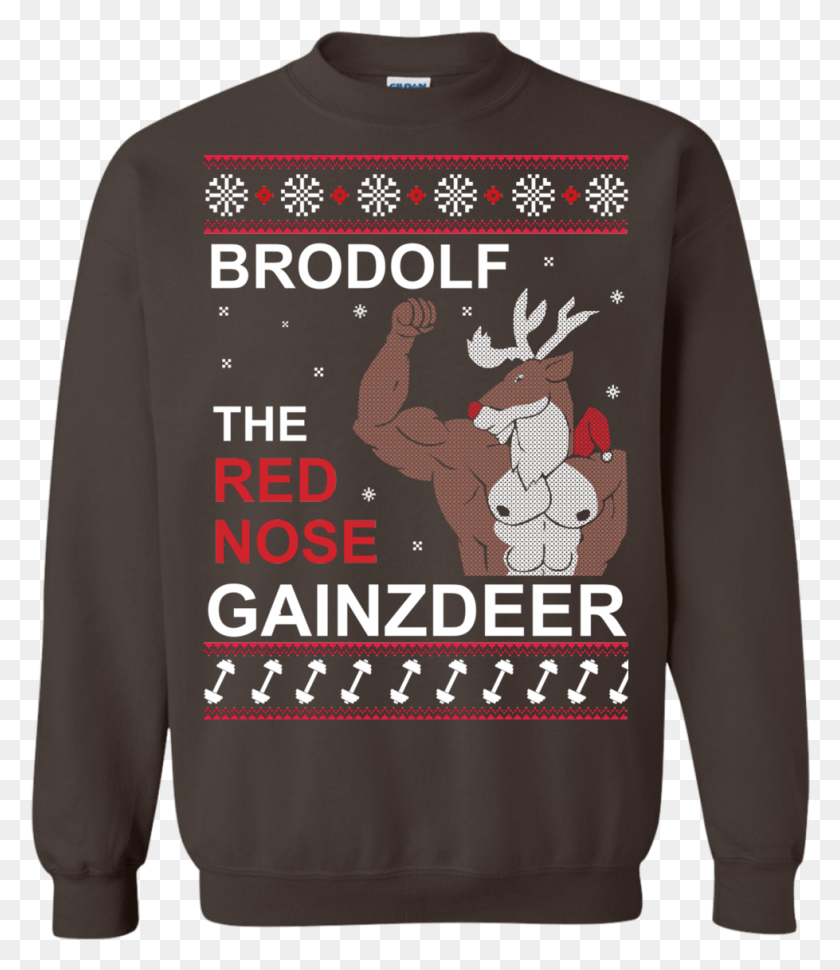 979x1143 Transparent Christmas Sweater Brodolf The Red Nose Gainzdeer Shirt, Clothing, Apparel, Sleeve HD PNG Download