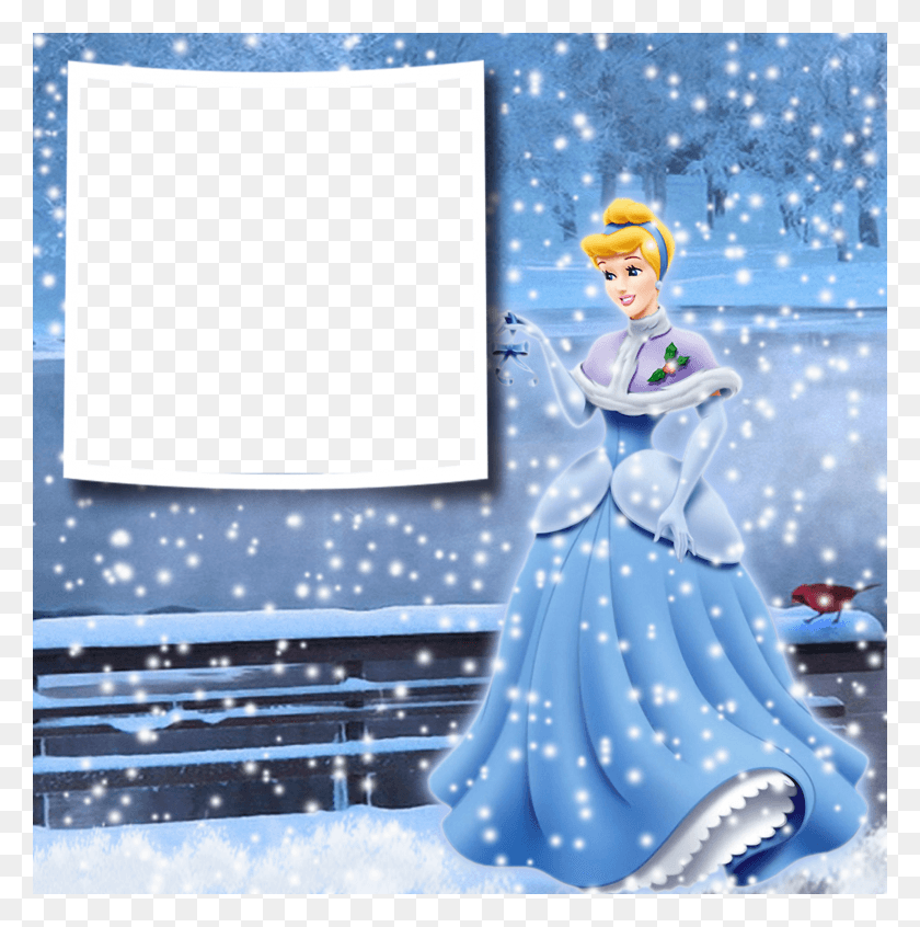 1564x1577 Transparent Christmas Winter Princess Cinderella Cinderella Background With Frame, Outdoors, Nature, Snow HD PNG Download