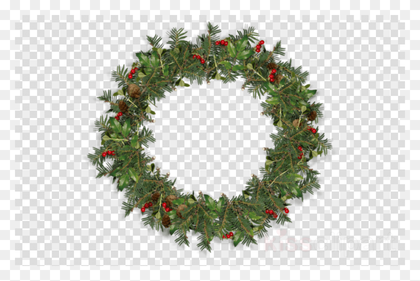 900x580 Transparent Christmas Wreath Wreath, Christmas Tree, Tree, Ornament HD PNG Download
