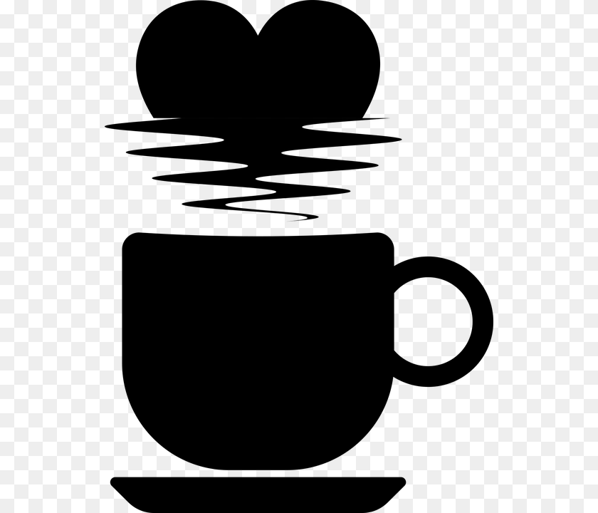 Coffee Clipart Black And White, Gray Transparent PNG