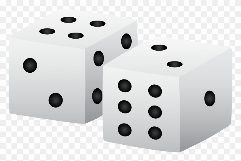 6671x4309 Transparent Collection Of Black And White Black And White Objects For Kids, Game, Dice HD PNG Download