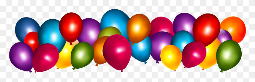 6037x1646 Transparent Colorful Balloons Image Gallery View Balloons HD PNG Download