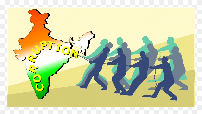 2109x1125 Transparent Corruption Free Big Image Corruption Of India Cartoon, Person, Human, Crowd HD PNG Download
