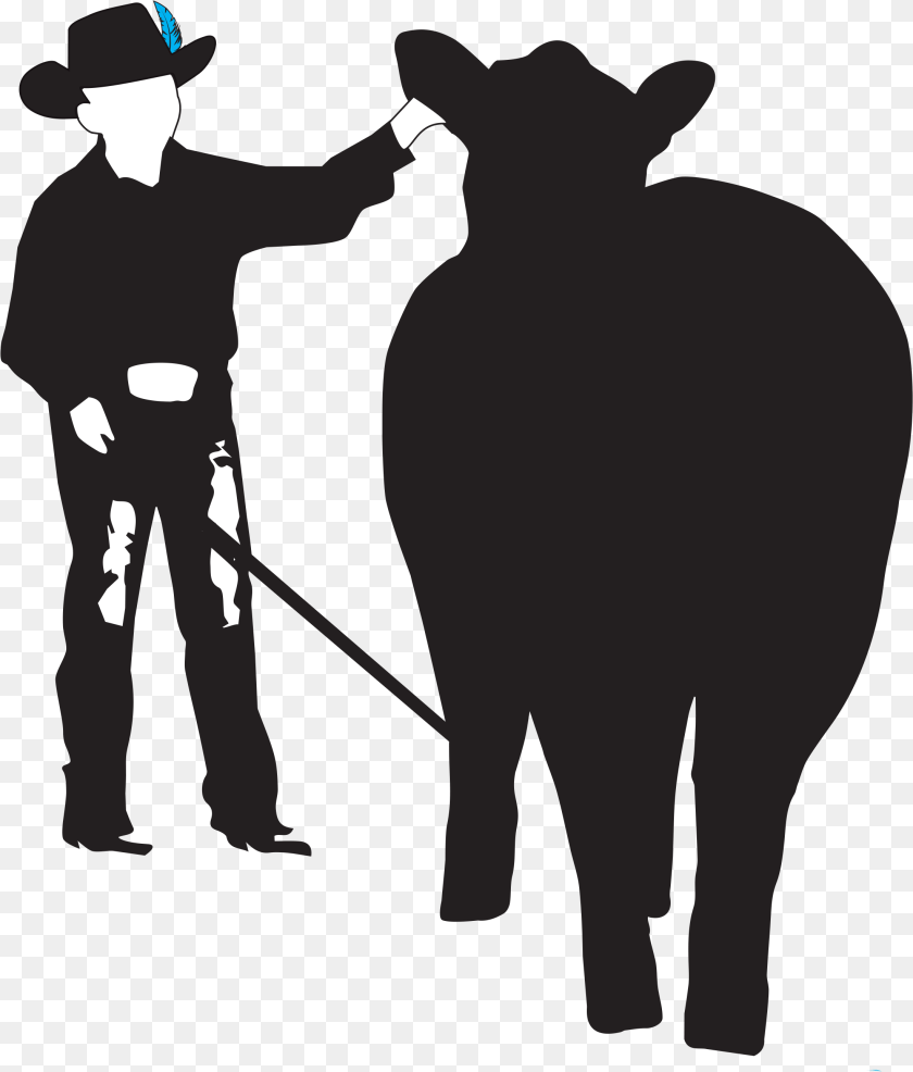 2200x2582 Cowboy Silhouette Show Cow Silhouette, Clothing, Hat, Adult, Male Sticker PNG