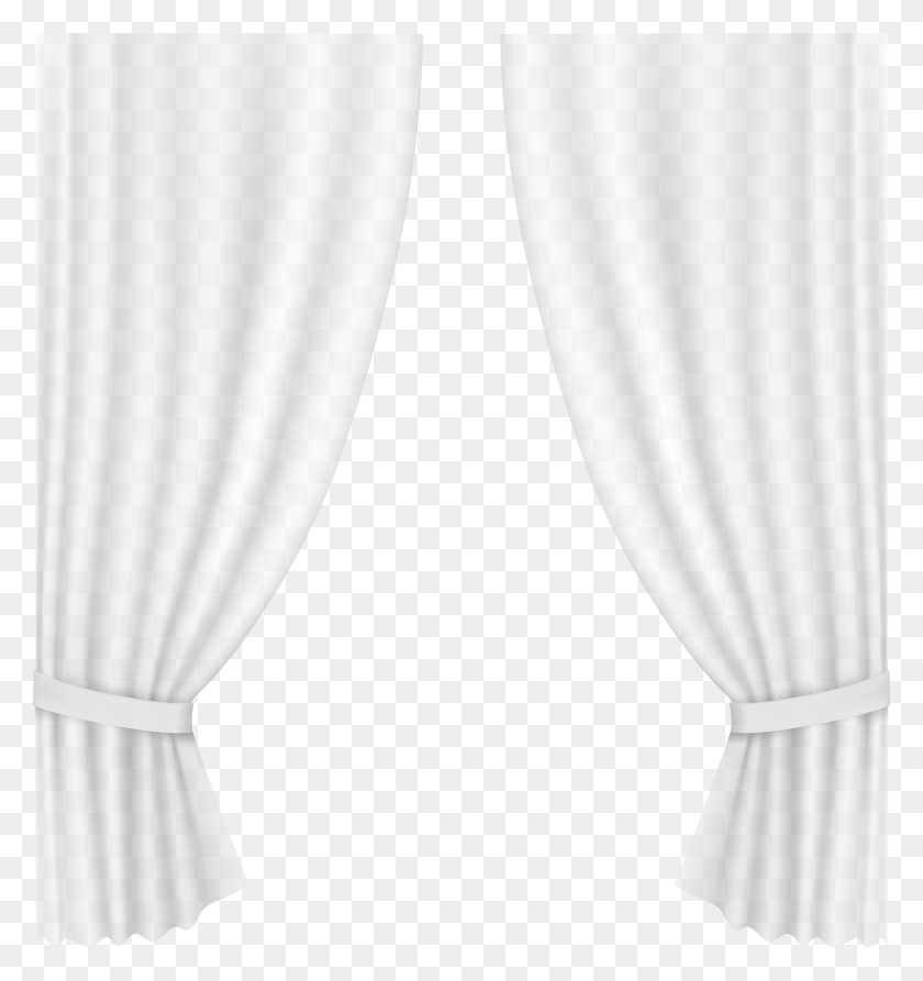 5553x5937 Transparent Curtain White Clip Art Image Free White Curtain, Shower Curtain HD PNG Download