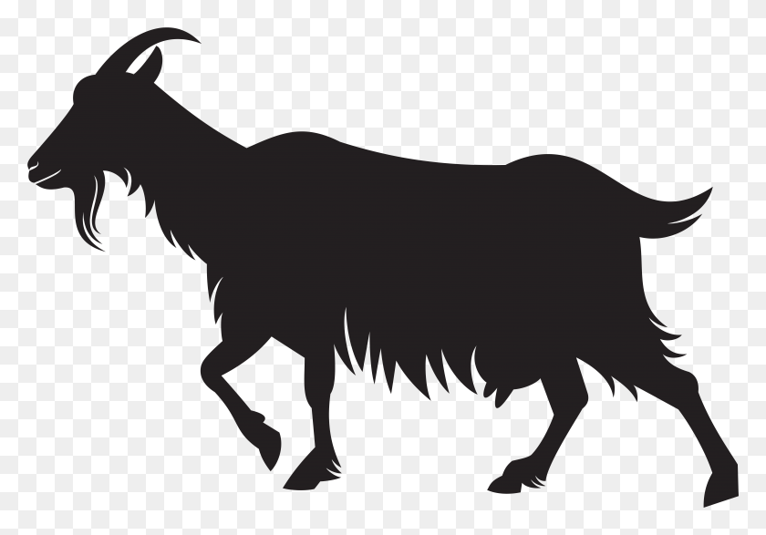7795x5273 Transparent Cute Goat Clipart Silhouette Goat Vector, Animal, Mammal HD PNG Download