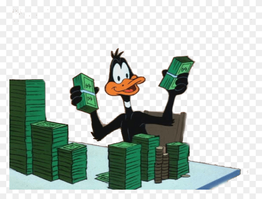 1280x950 Transparent Daffy Counting Stacks 4 Ur Blog Daffy Duck With Money, Toy, Game HD PNG Download